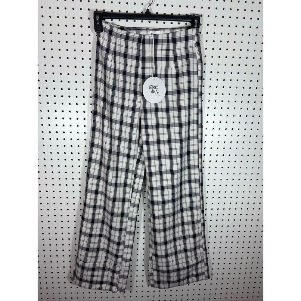 Princess Polly Euros Plaid Checkered Pants size 4